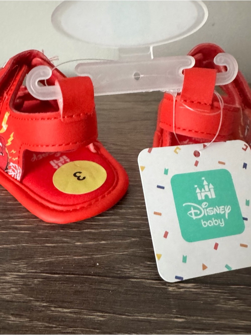 Disney Cars Lightning McQueen Baby Shoes Size 3 Boys Sandal NEW 95 Race Kachow - Picture 7 of 9